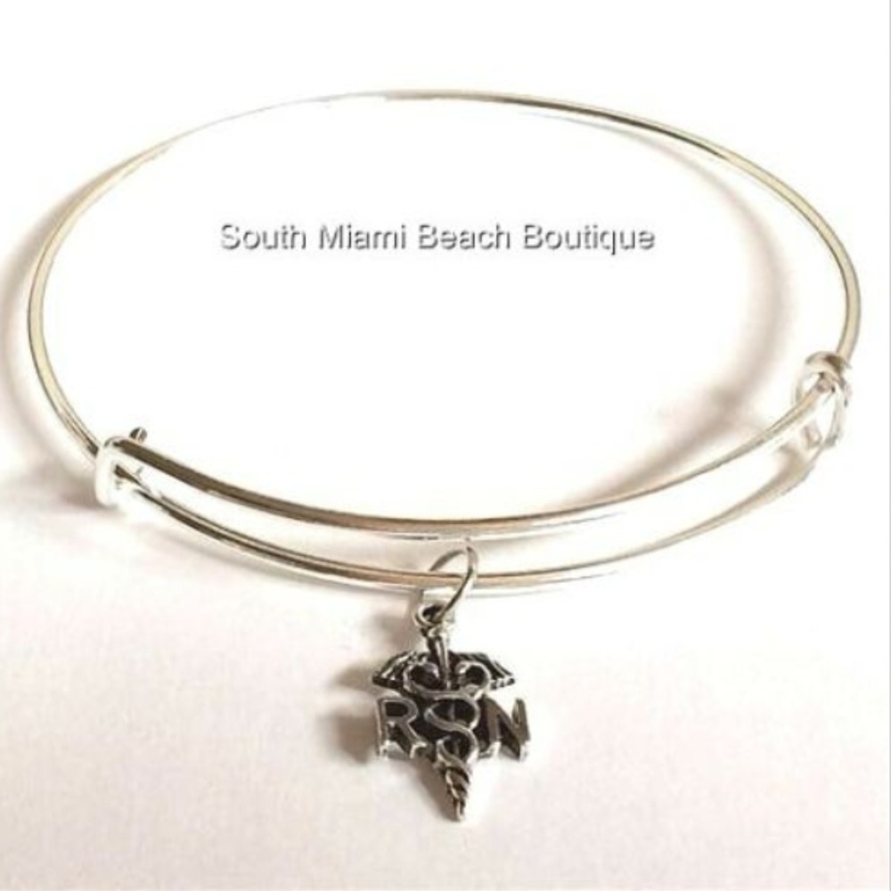 Nursing RN Caduceus Charm Bracelet Nurse